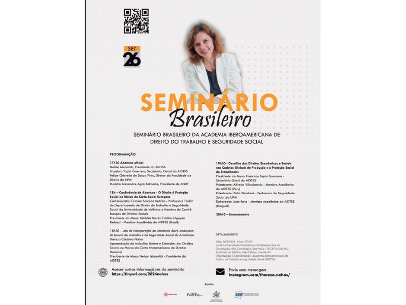 Seminário brasileiro da Academia Iberoamericana de Direto do Trabalho e Seguridade Social.
